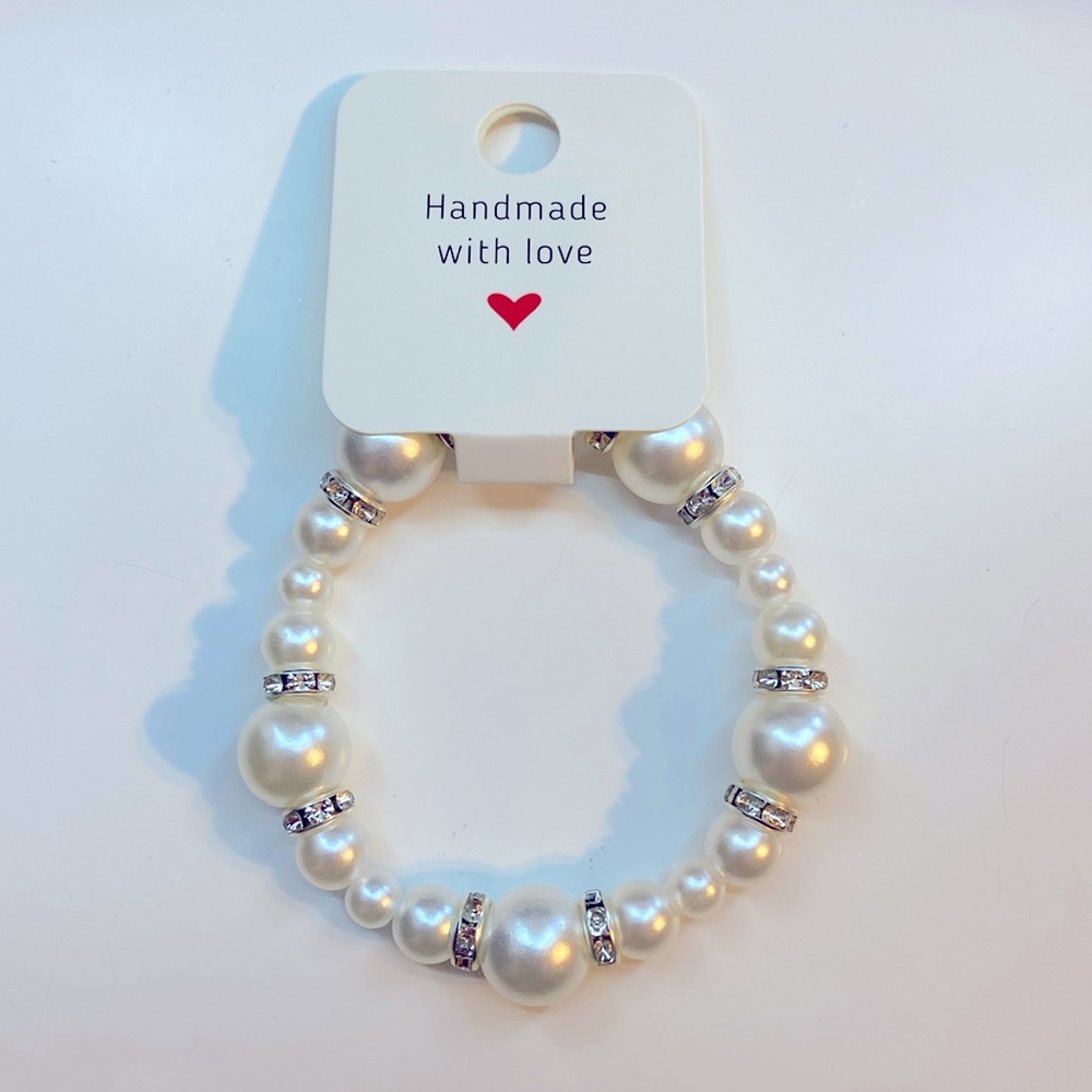 Pearl and Rhinestone Stretch Bracelet